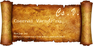 Csernai Varsány névjegykártya